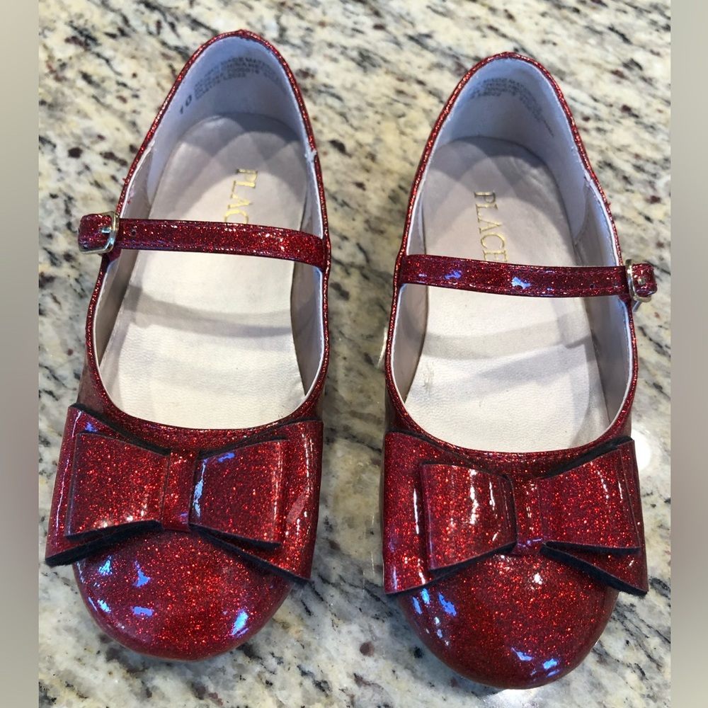 Toddler Girl Red Sparkly Shoes